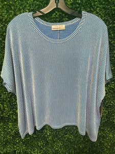 Blue & White Striped Top