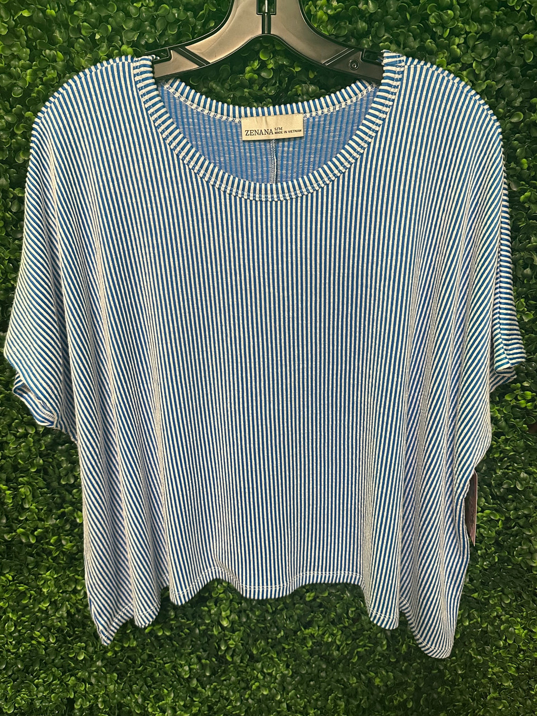 Blue & White Striped Top