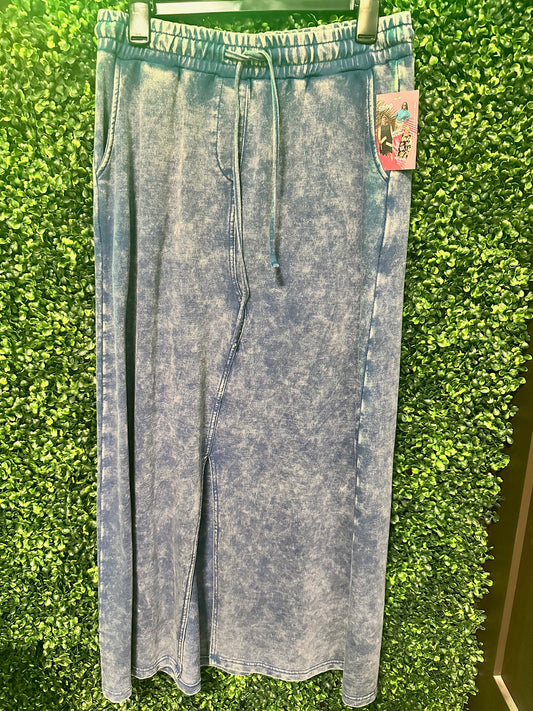 "Denim Wash" Look Soft Knit Maxi Skirts (2 Options)