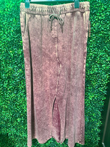 "Denim Wash" Look Soft Knit Maxi Skirts (2 Options)