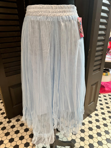 Light Blue Scalloped Tulle Skirt