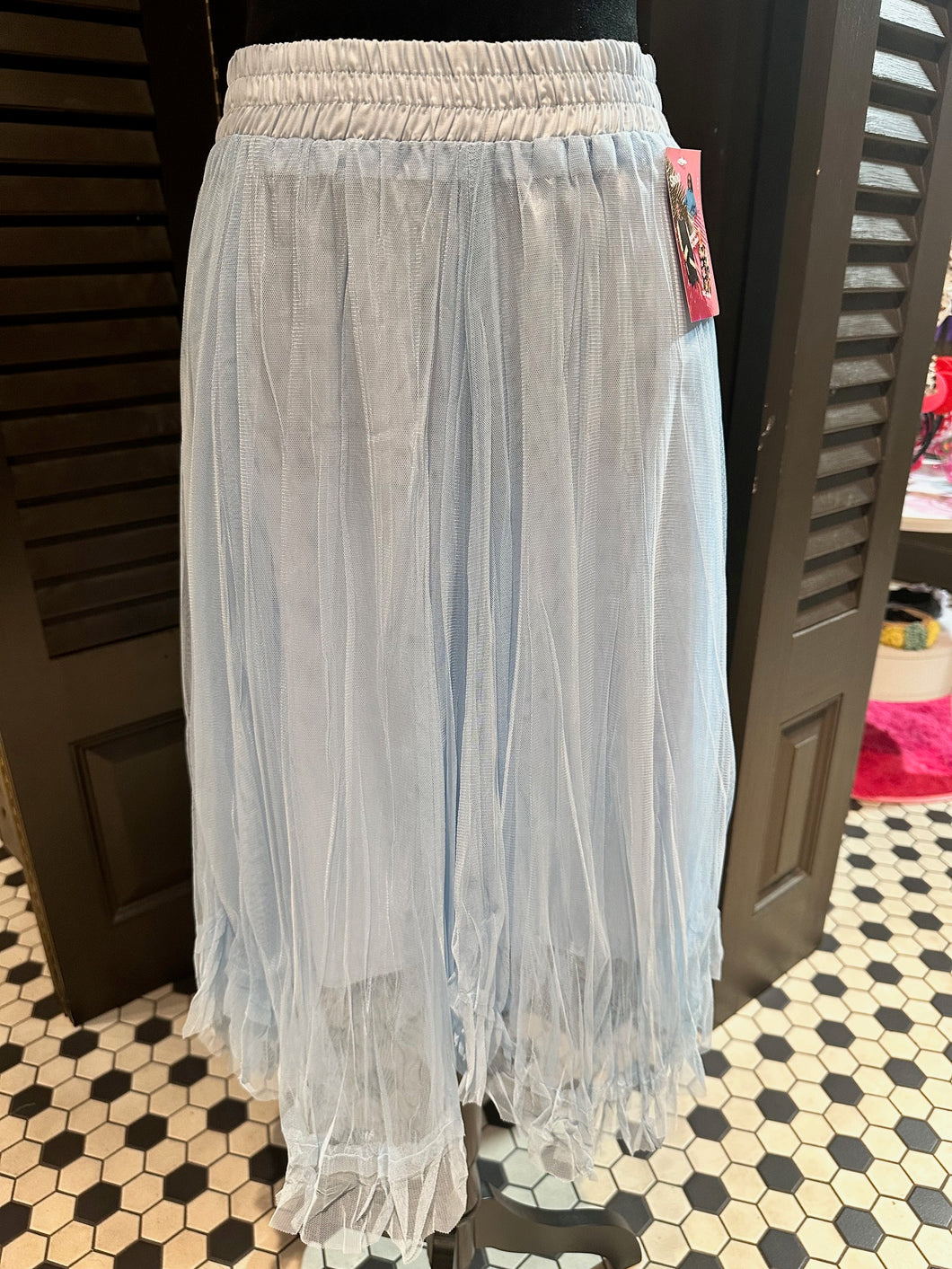 Light Blue Scalloped Tulle Skirt