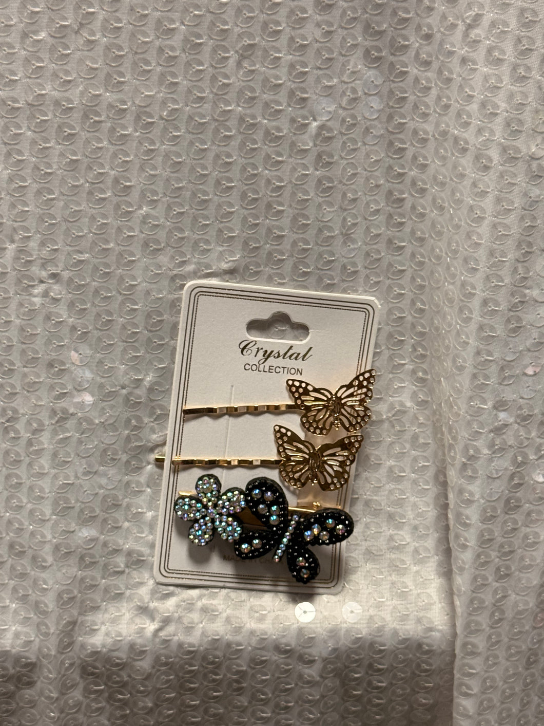 Set of 3 Black Butterfly Hair Clips