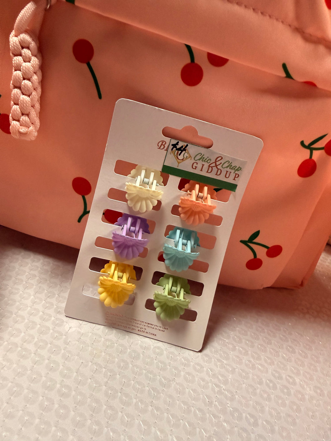 Set of 6 Girls Mini Floral Hair Clips