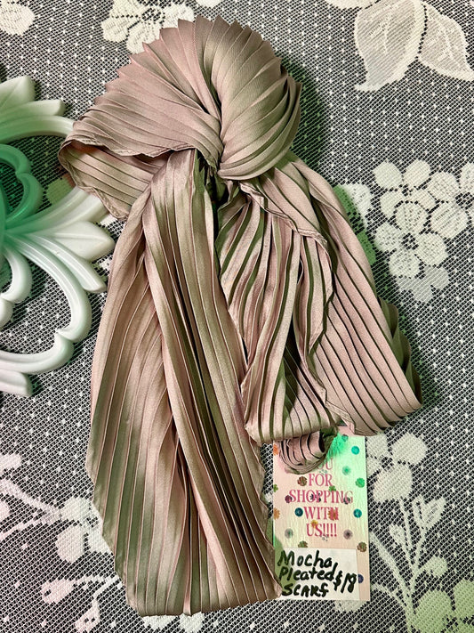 Mocha Pleated Neck Scarf