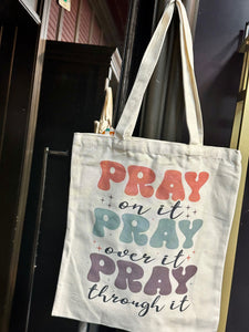 "Pray On It" Canvas Tote Bag