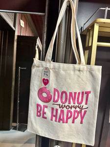 "Donut Worry" Canvas Tote Bag