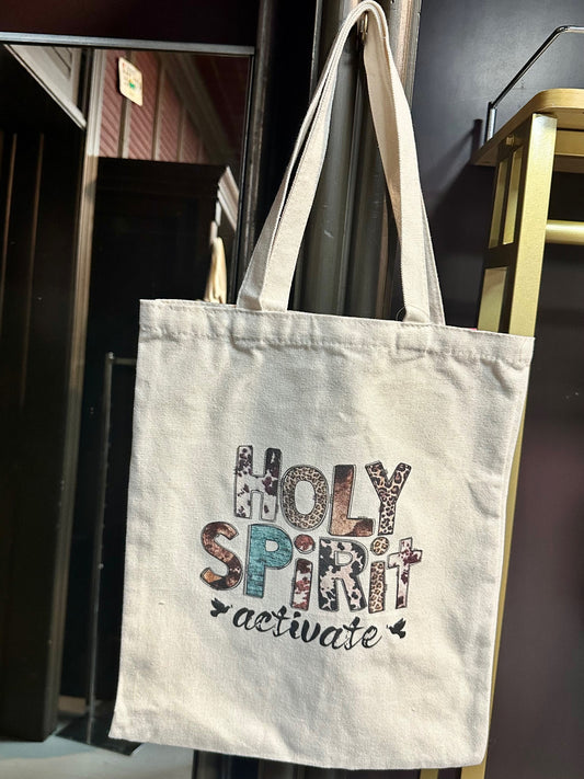 "Holy Spirit Activate" Canvas Tote Bag