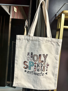 "Holy Spirit Activate" Canvas Tote Bag