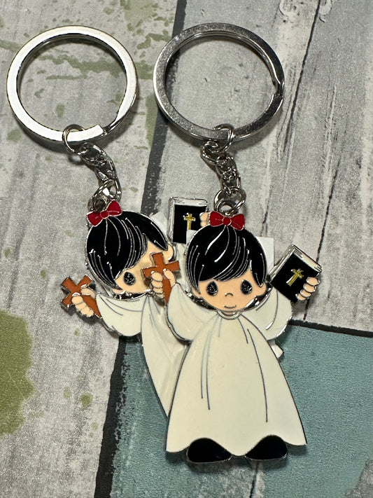 Angel With Bible & Cross Keychain