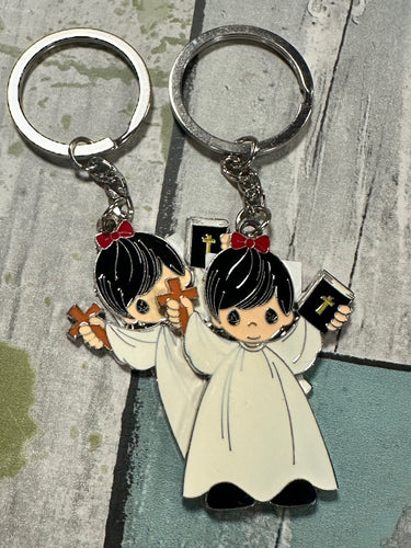 Angel With Bible & Cross Keychain