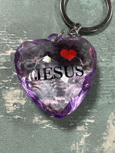 I Love Jesus Colored Keychain (Options)