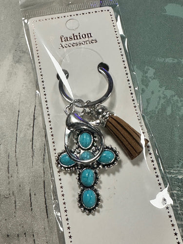 Blue Cross Western Keychain