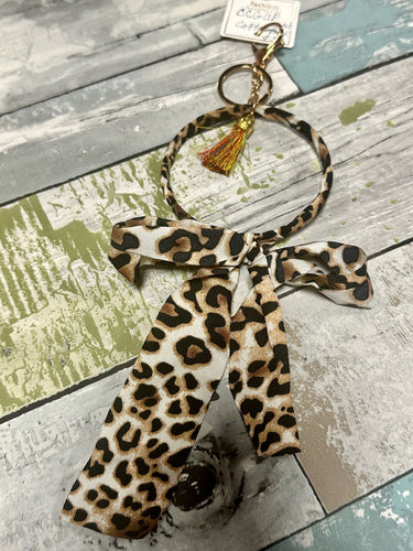 Leopard Print Bow Keyring Holder/Keychain (3 Options)