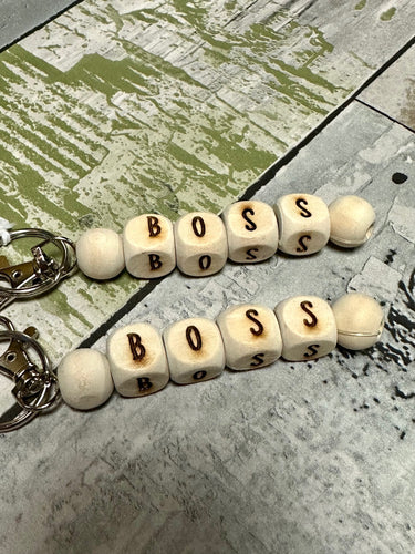 Wooden Word/Block Keychain (2 Options)