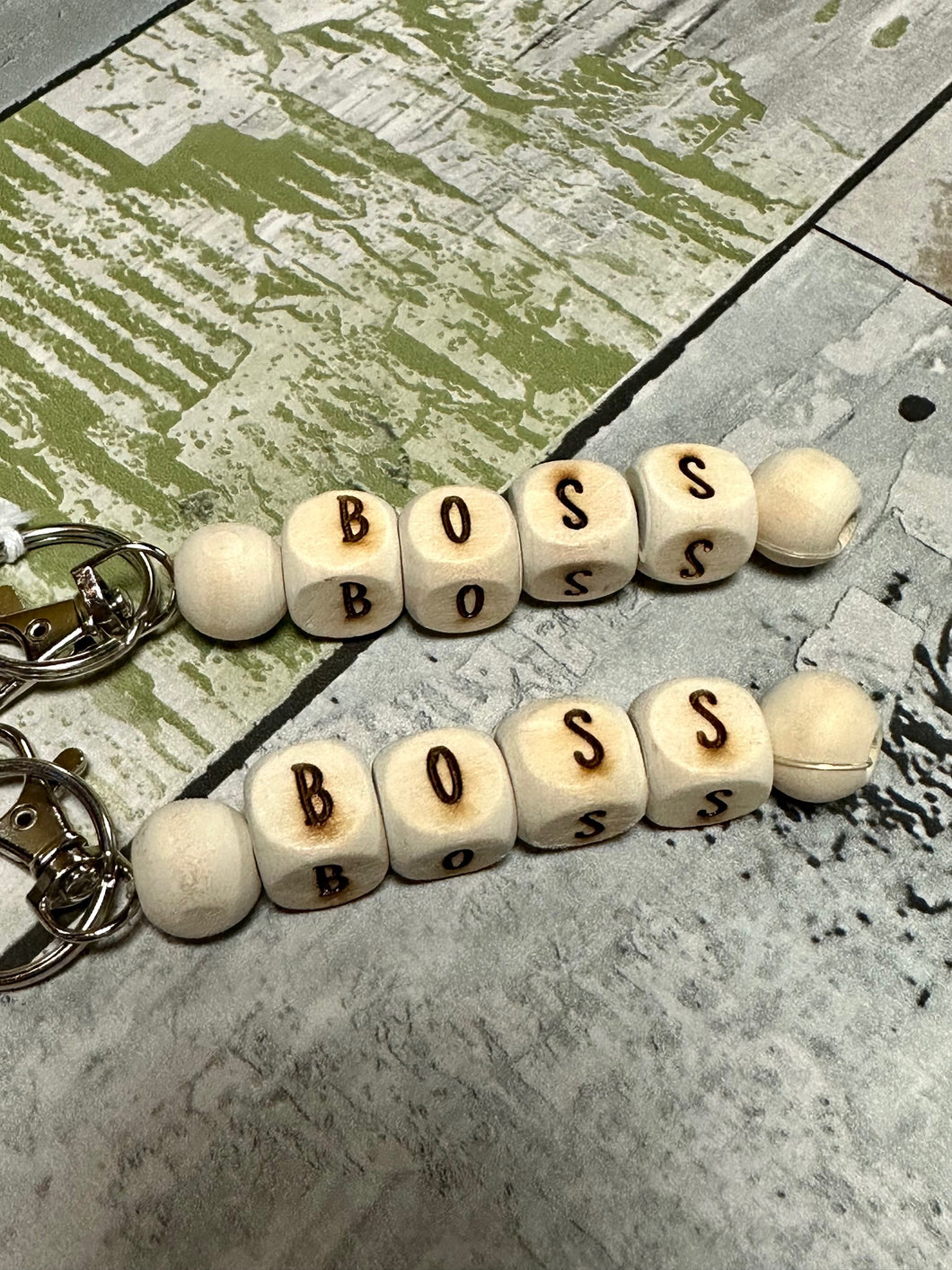 Wooden Word/Block Keychain (2 Options)