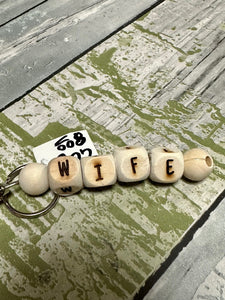 Wooden Word/Block Keychain (2 Options)