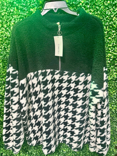 Houndstooth Fuzzy Jacket