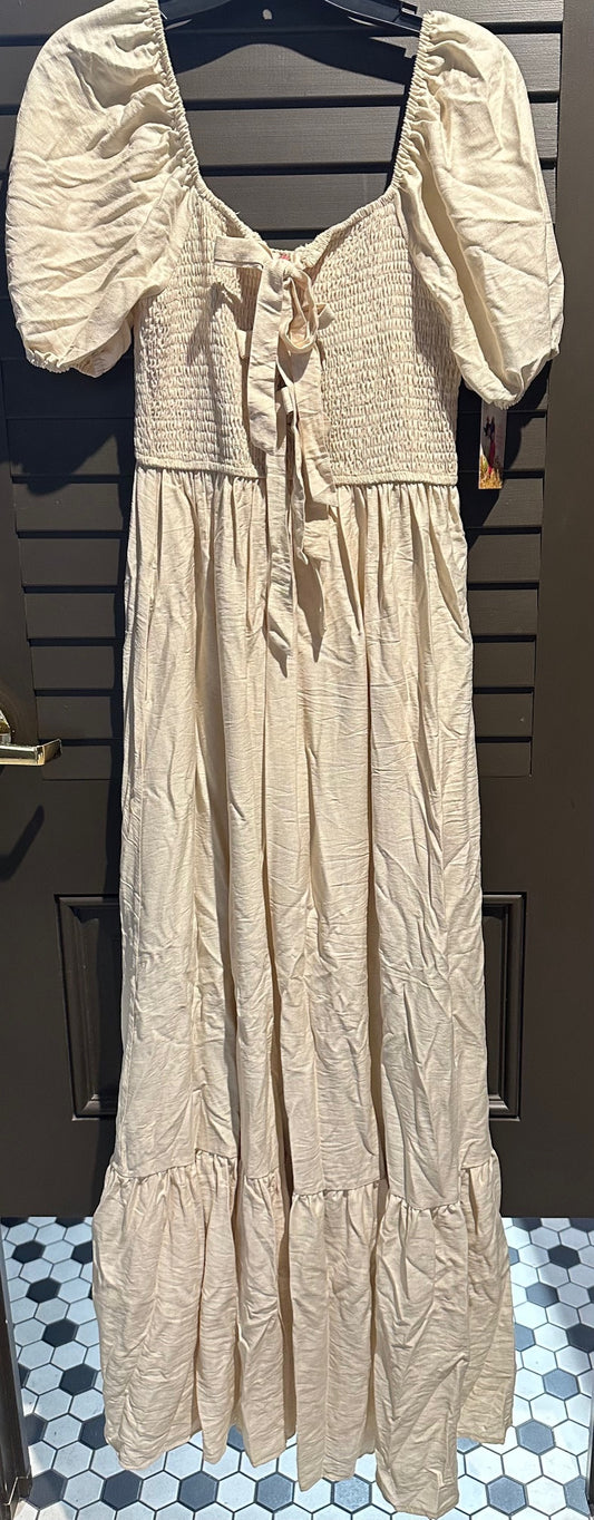 Cream Bow Maxi Dress