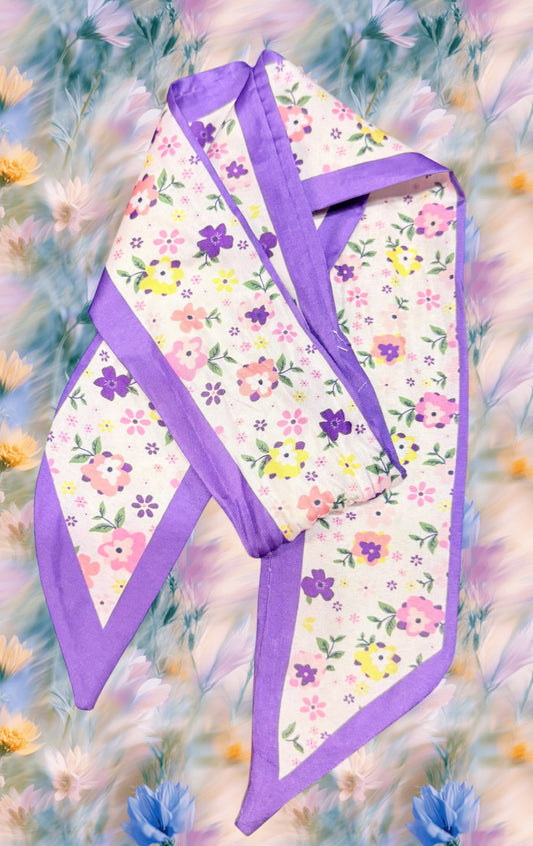 Purple Floral Neck Scarf