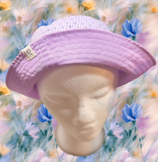 Purple Gingham & Dots Bucket Hat