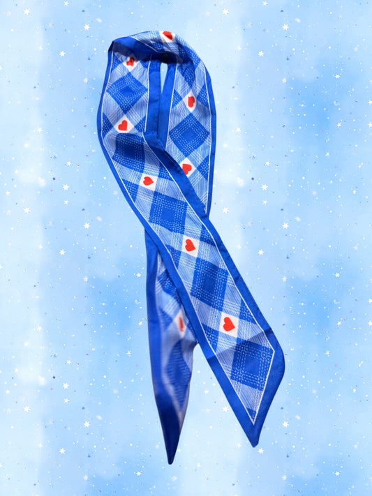 Blueberry Hearts Silk Scarf