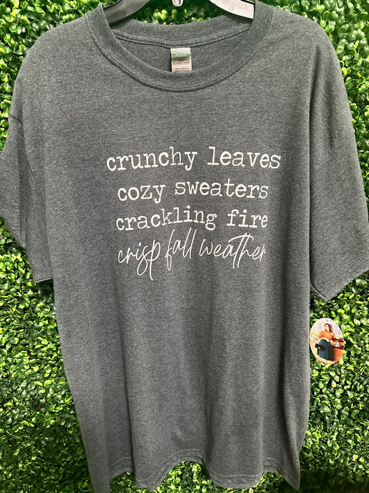 "Crunchy Leaves, Cozy Sweaters" Fall T-Shirt