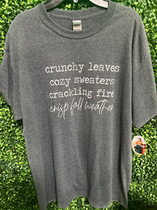 "Crunchy Leaves, Cozy Sweaters" Fall T-Shirt