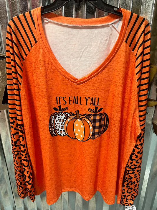 "It's Fall Y'all" Plus Size Top/Shirt