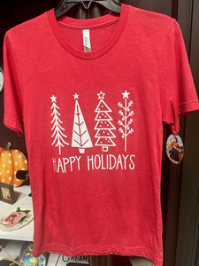 "Happy Holidays" Christmas Tree T-Shirt