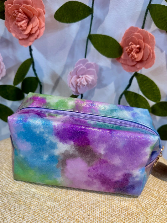 Blue & Purple Glitter Cosmetic Bag