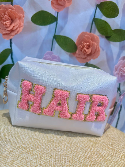 White & Pink "HAIR" Bag