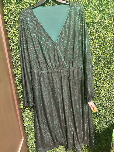 Green Sequin Plus Size Dress