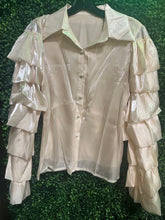 Load image into Gallery viewer, Ruffle Sleeve Silky Chiffon OSFM Top (3 Options)