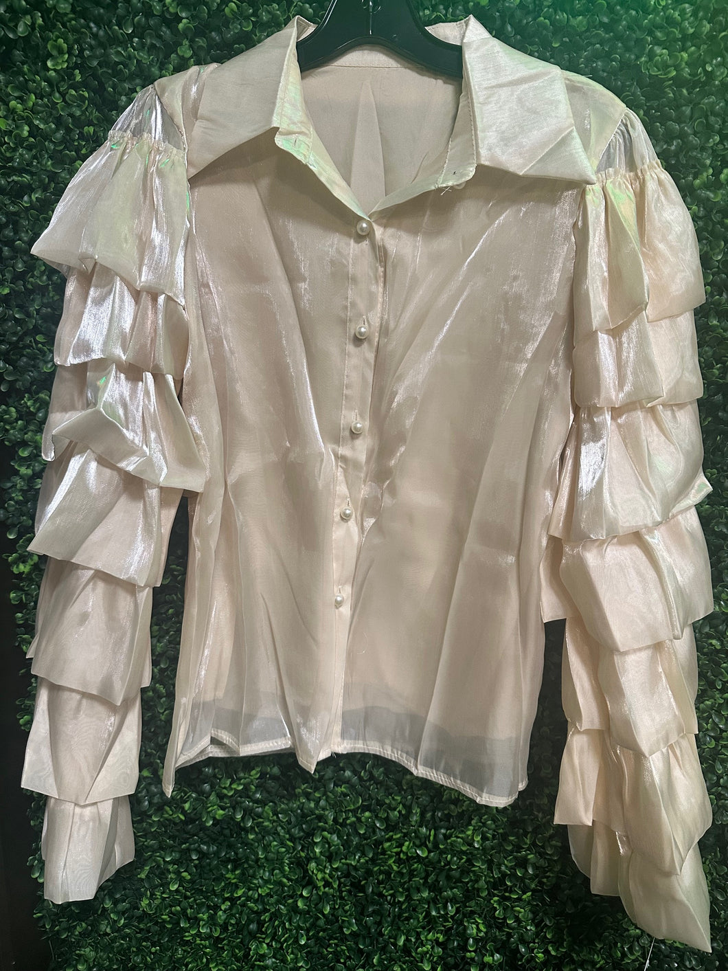 Ruffle Sleeve Silky Chiffon OSFM Top (3 Options)