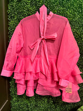 Load image into Gallery viewer, Ruffle Bottom Belted Tie OSFM Top (2 Options)