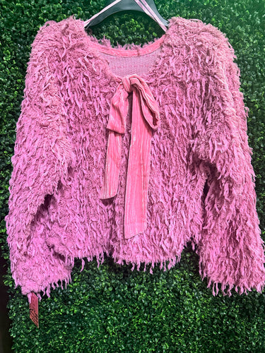 Fuzzy Ragged Big Bow Sweater (2 Options)