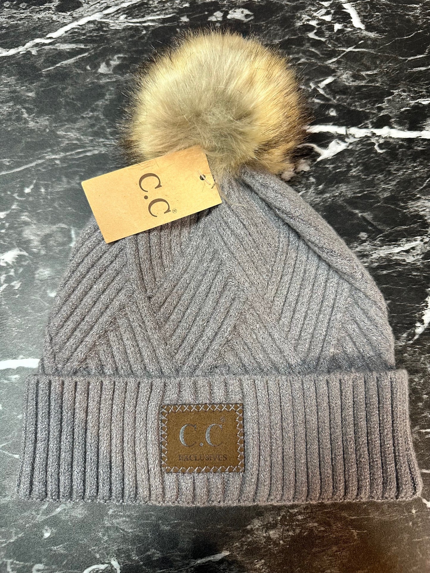 Knit Pom Pom/Fur Ball Beanie Hat (3 Options)