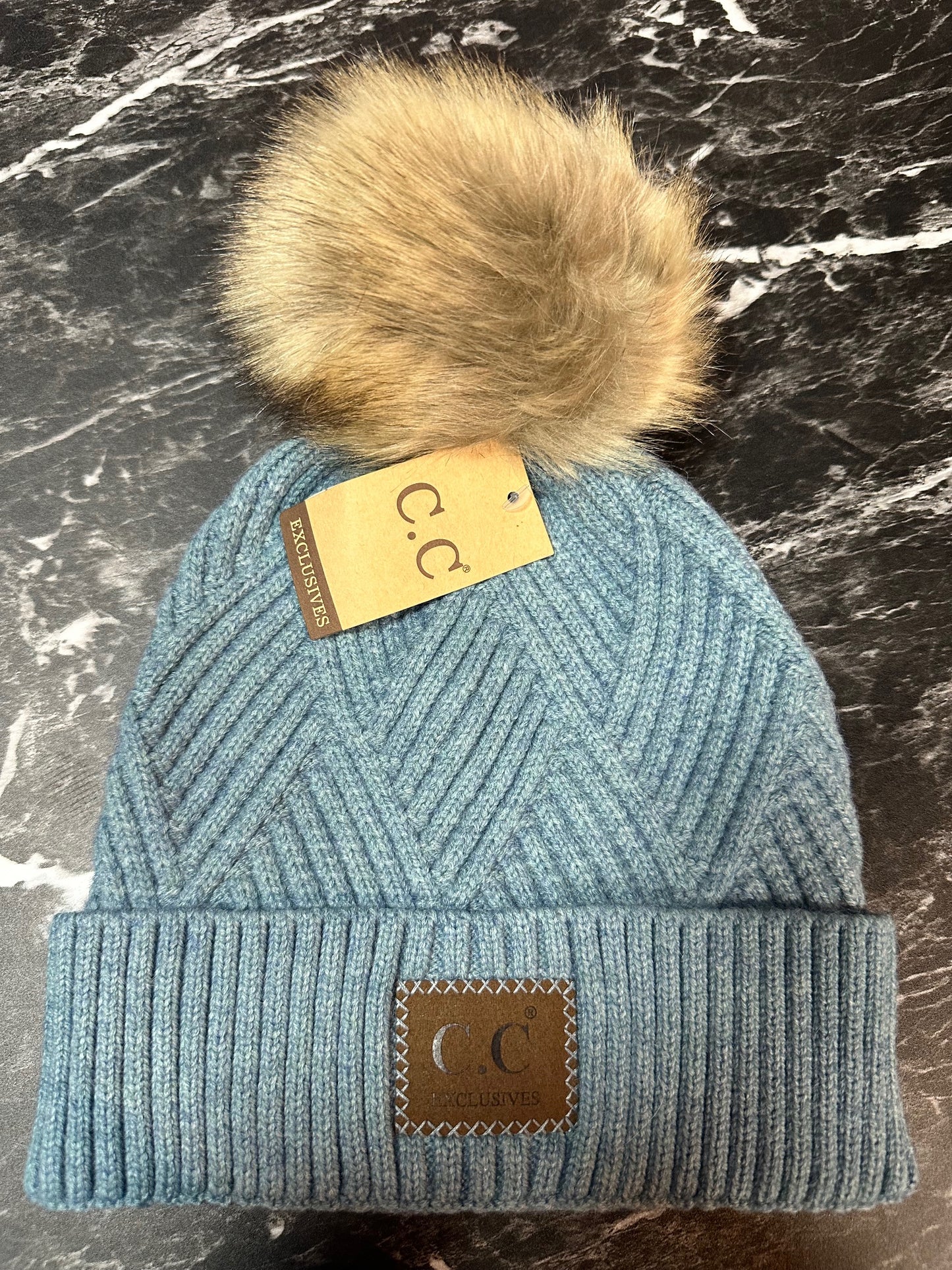 Knit Pom Pom/Fur Ball Beanie Hat (3 Options)