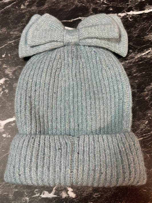 Blue Sequin & Shimmery Bow Hat