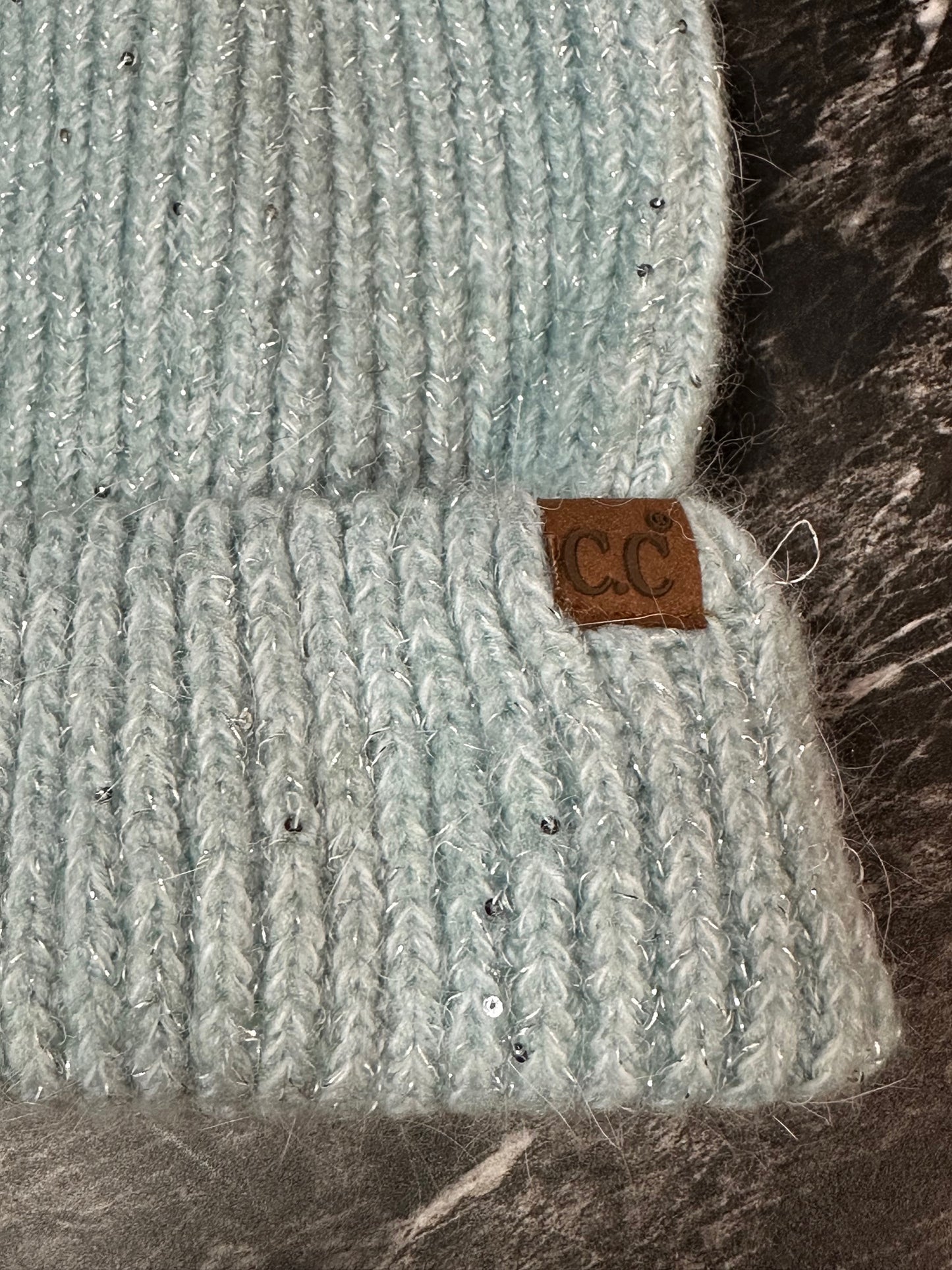 Blue Sequin & Shimmery Bow Hat