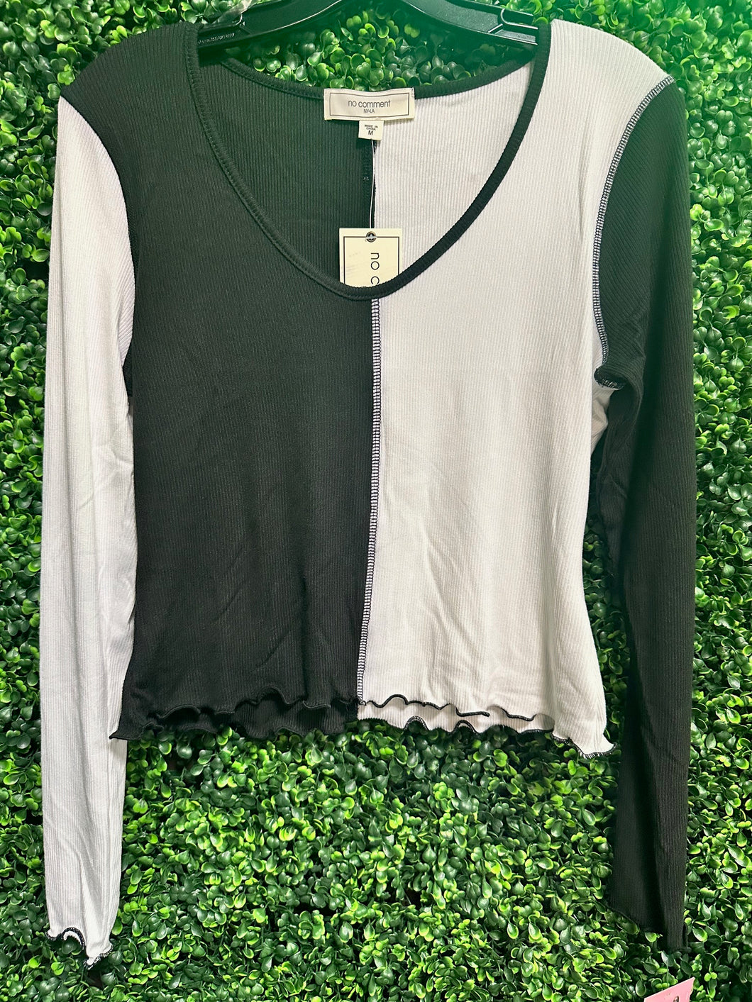 Black & White Colorblock Top