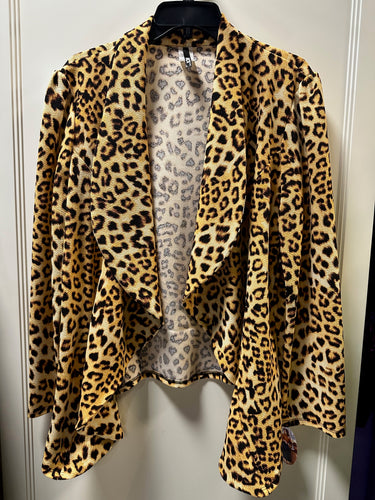 Leopard Open Jacket Plus Size
