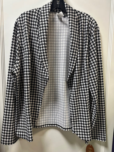 Houndstooth Open Jacket Plus Size