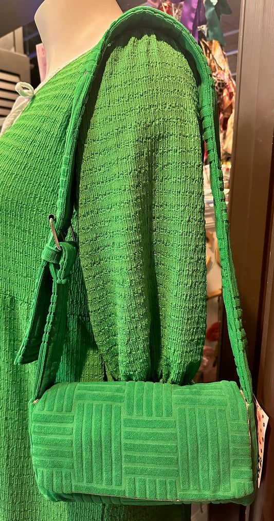 Green Fashionable Shoulder Bag W/ Adjustable Strap