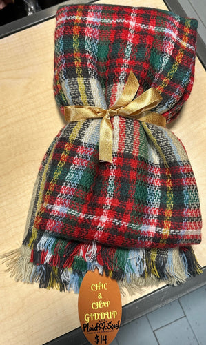 Red Christmas Plaid Popular Winter Scarf
