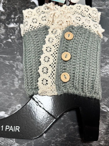 Button & Lace Short Boot Cuffs (2 Options)