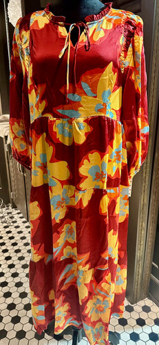 Red/Orange/Yellow Floral Dress