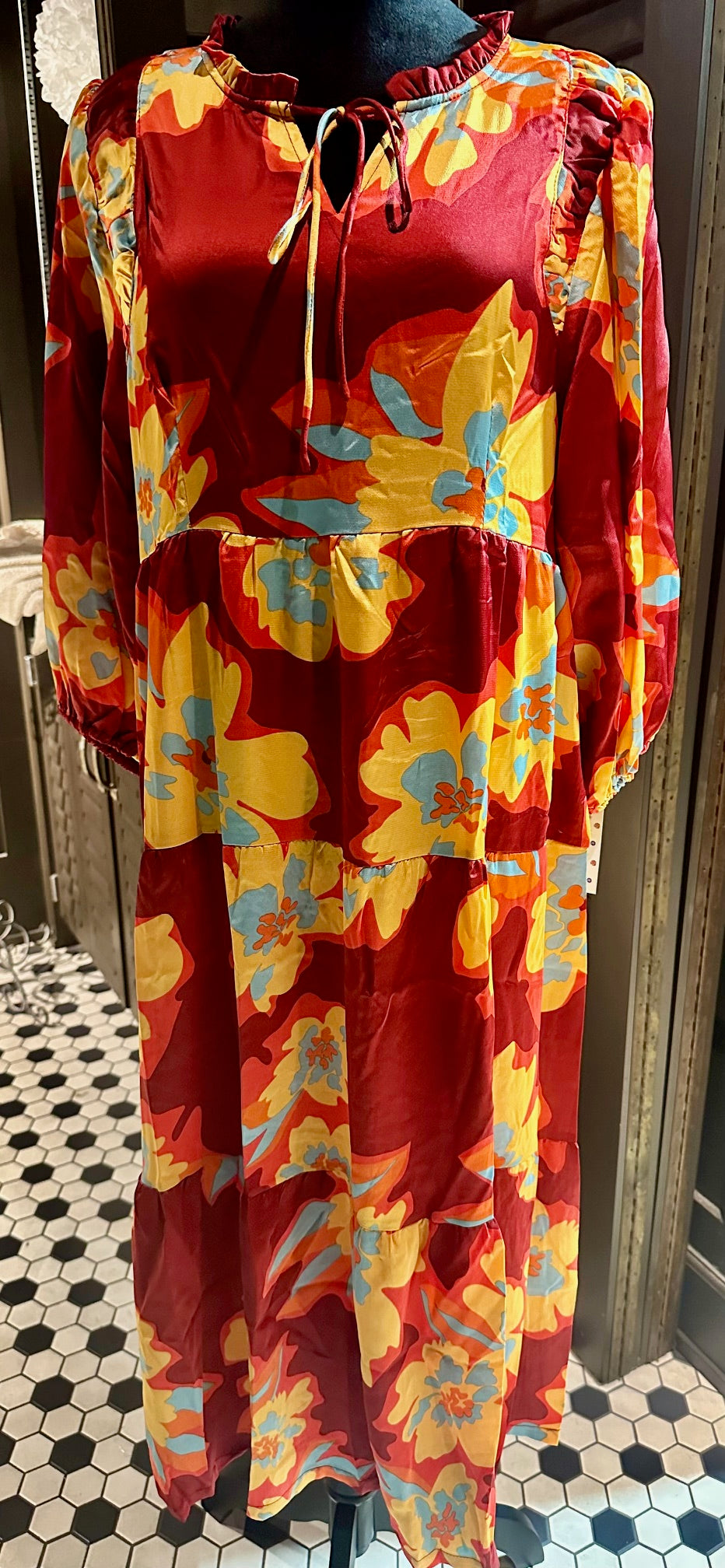 Red/Orange/Yellow Floral Dress