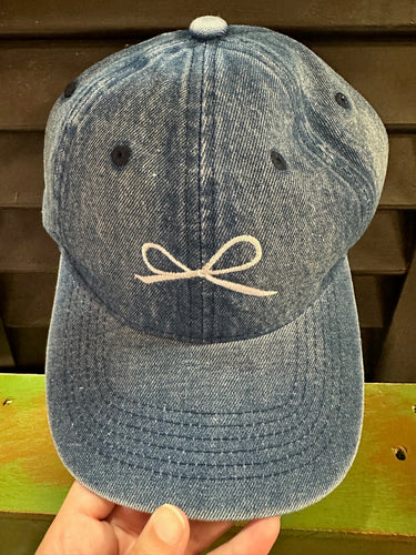 Denim Bow Baseball Hat